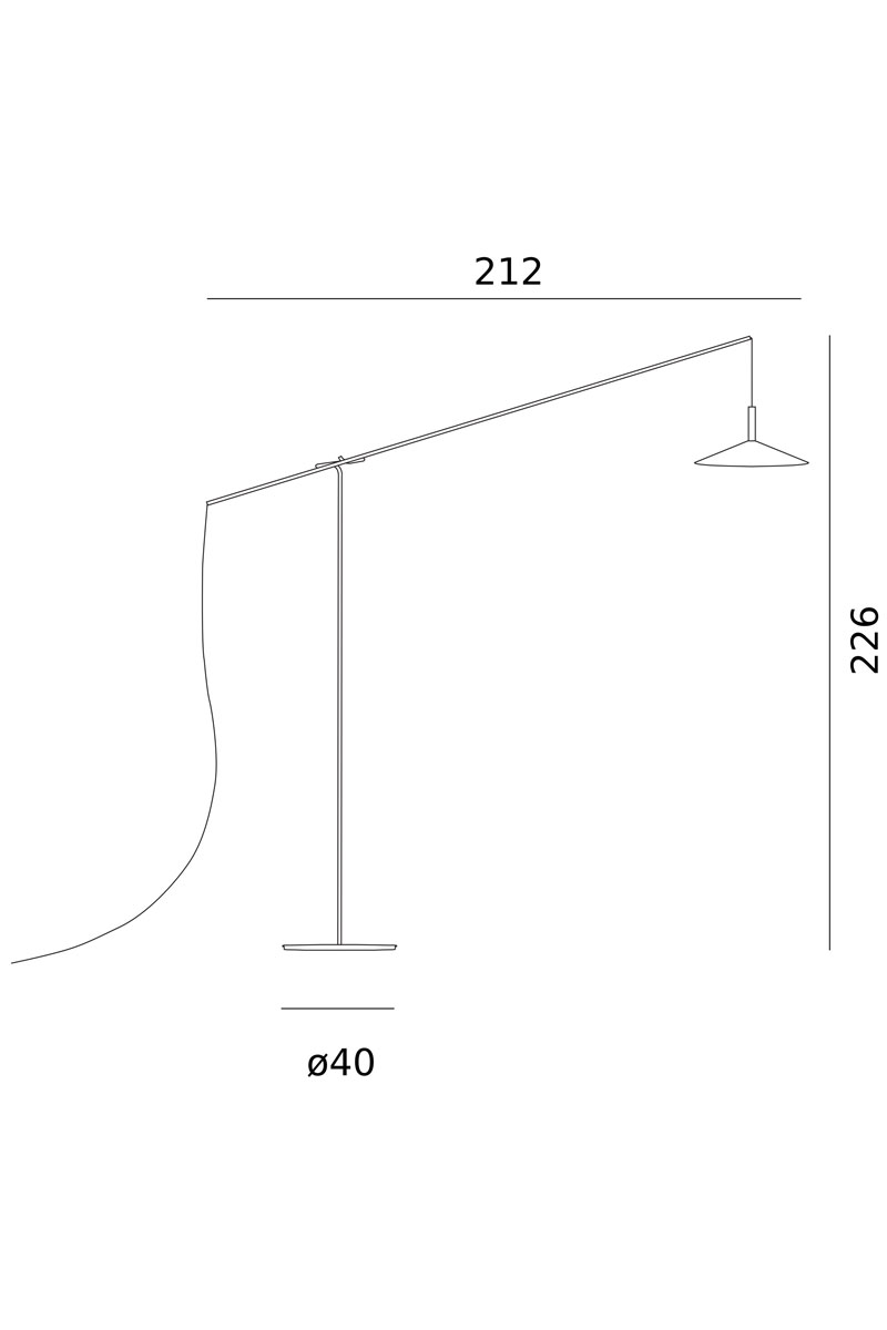 Altura lampada da terra Penta - Lombardi Lampadari